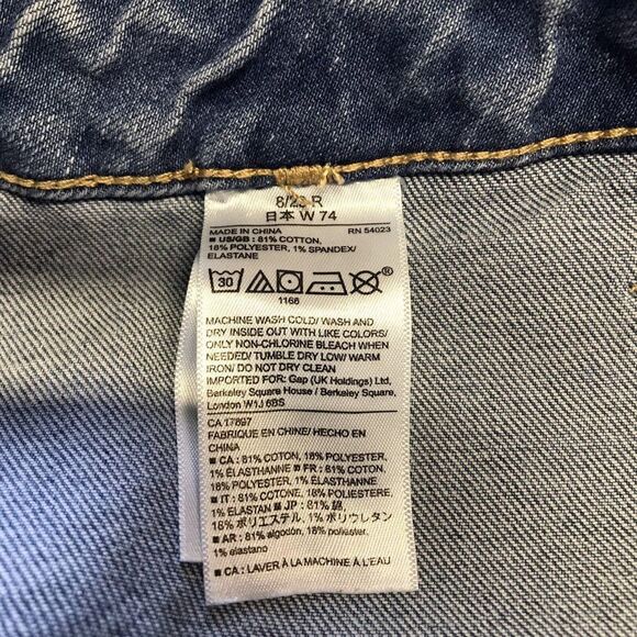 Gap Girlfriend Coupe Girlfriend Womens Light Wash Indigo Patch Pocket Size 8/29 - Picture 11 of 12